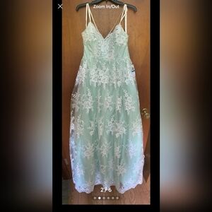 Say Yes to Prom Pastel Blue Mint Lace Dress Size 9/10